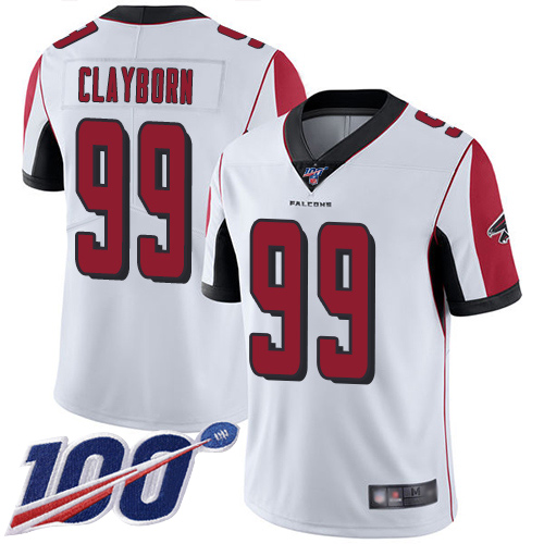 Atlanta Falcons Limited White Men Adrian Clayborn Road Jersey NFL Football 99 100th Season Vapor Untouchable